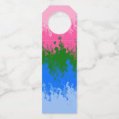 Golvende Trippy Abstract Omniromantische Pride Vla Flessenhanger (Achterkant)