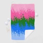 Golvende Trippy Abstract Omniromantische Pride Vla Golfhanddoek (Insitu)