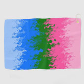 Golvende Trippy Abstract Omniromantische Pride Vla Golfhanddoek (Horizontaal)