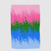 Golvende Trippy Abstract Omniromantische Pride Vla Golfhanddoek (Voorkant)