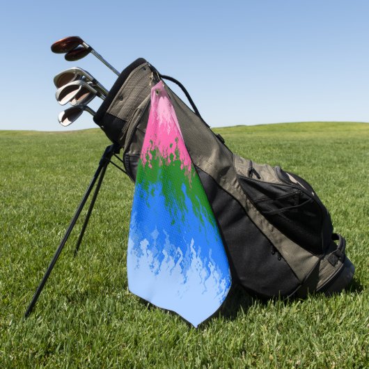 Golvende Trippy Abstract Omniromantische Pride Vla Golfhanddoek (Groen)