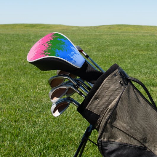 Golvende Trippy Abstract Omniromantische Pride Vla Golfheadcover (Insitu)