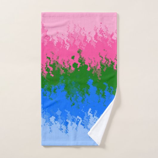 Golvende Trippy Abstract Omniromantische Pride Vla Handdoek (Handdoek)
