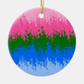 Golvende Trippy Abstract Omniromantische Pride Vla Keramisch Ornament (Voorkant)