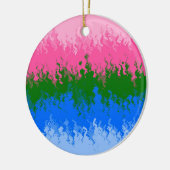 Golvende Trippy Abstract Omniromantische Pride Vla Keramisch Ornament (Links)