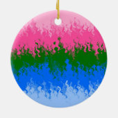 Golvende Trippy Abstract Omniromantische Pride Vla Keramisch Ornament (Achterkant)