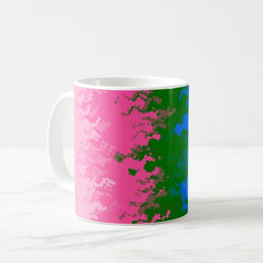 Golvende Trippy Abstract Omniromantische Pride Vla Koffiemok (Voorkant links)