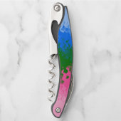 Golvende Trippy Abstract Omniromantische Pride Vla Kurkentrekker (Voorkant)