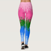 Golvende Trippy Abstract Omniromantische Pride Vla Leggings (Achterkant)