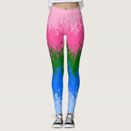 Golvende Trippy Abstract Omniromantische Pride Vla Leggings