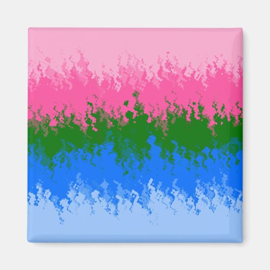 Golvende Trippy Abstract Omniromantische Pride Vla Magneet (Voorkant)