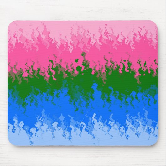 Golvende Trippy Abstract Omniromantische Pride Vla Muismat (Voorkant)