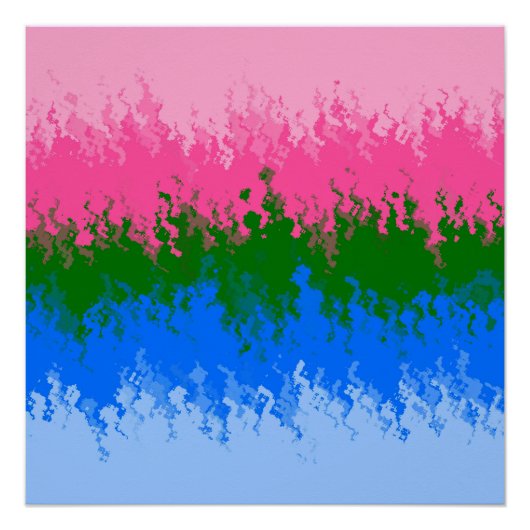 Golvende Trippy Abstract Omniromantische Pride Vla Perfect Poster (Voorkant)