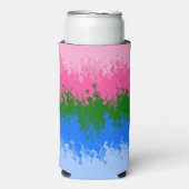 Golvende Trippy Abstract Omniromantische Pride Vla Seltzer Blikjeskoeler (Seltzer Voorkant)
