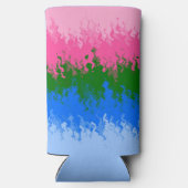 Golvende Trippy Abstract Omniromantische Pride Vla Seltzer Blikjeskoeler (Achterkant)