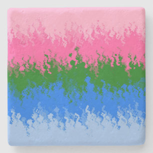 Golvende Trippy Abstract Omniromantische Pride Vla Stenen Onderzetter