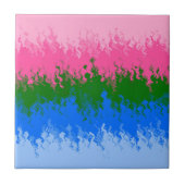 Golvende Trippy Abstract Omniromantische Pride Vla Tegeltje (Voorkant)