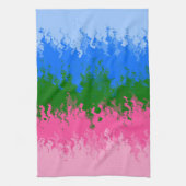 Golvende Trippy Abstract Omniromantische Pride Vla Theedoek (Verticaal)