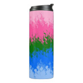 Golvende Trippy Abstract Omniromantische Pride Vla Thermosbeker (Gedraaid links)
