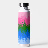 Golvende Trippy Abstract Omniromantische Pride Vla Waterfles (Links)