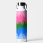 Golvende Trippy Abstract Omniromantische Pride Vla Waterfles (Voorkant)
