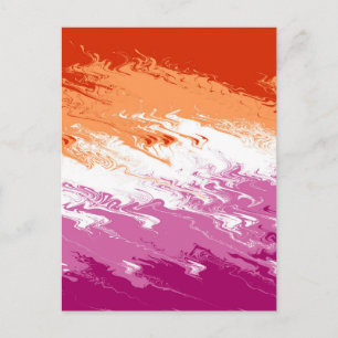 Golvende Trippy Groovy Abstract Lesbische Pride Vl Briefkaart