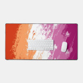 Golvende Trippy Groovy Abstract Lesbische Pride Vl Bureaumat (Keyboard & Muis)