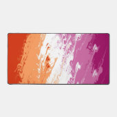 Golvende Trippy Groovy Abstract Lesbische Pride Vl Bureaumat (Voorkant)