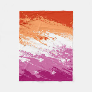 Golvende Trippy Groovy Abstract Lesbische Pride Vl Fleece Deken
