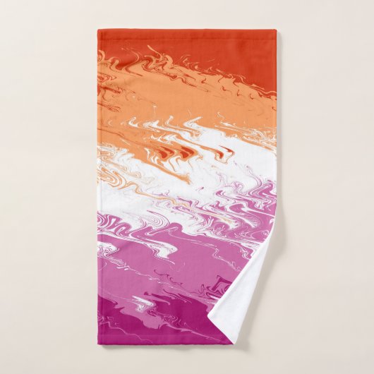 Golvende Trippy Groovy Abstract Lesbische Pride Vl Handdoek (Handdoek)