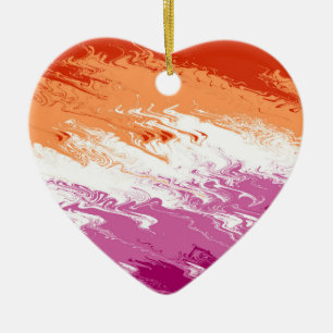 Golvende Trippy Groovy Abstract Lesbische Pride Vl Keramisch Ornament