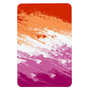 Golvende Trippy Groovy Abstract Lesbische Pride Vl Magneet