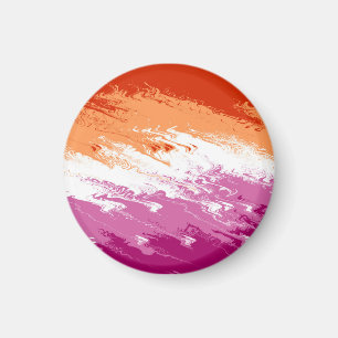 Golvende Trippy Groovy Abstract Lesbische Pride Vl Magneet