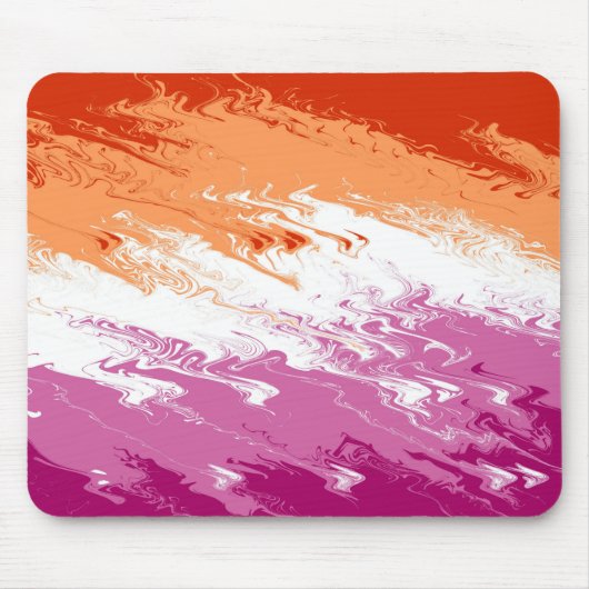 Golvende Trippy Groovy Abstract Lesbische Pride Vl Muismat (Voorkant)