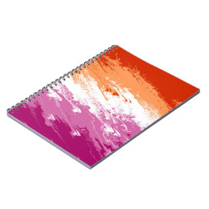 Golvende Trippy Groovy Abstract Lesbische Pride Vl Notitieboek