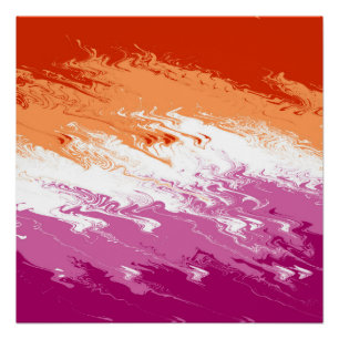 Golvende Trippy Groovy Abstract Lesbische Pride Vl Perfect Poster
