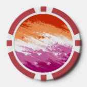 Golvende Trippy Groovy Abstract Lesbische Pride Vl Poker Chips (Voorkant)