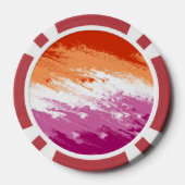 Golvende Trippy Groovy Abstract Lesbische Pride Vl Poker Chips (Achterkant)