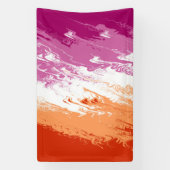 Golvende Trippy Groovy Abstract Lesbische Pride Vl Spandoek (Verticaal)