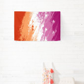 Golvende Trippy Groovy Abstract Lesbische Pride Vl Spandoek (Insitu)