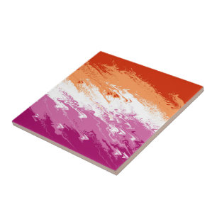 Golvende Trippy Groovy Abstract Lesbische Pride Vl Tegeltje
