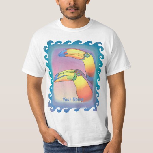 Golvende Twee Toekans T-shirt (Voorkant)