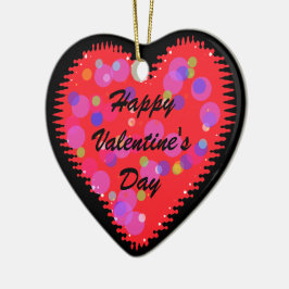 Golvende Valentijnsdag Hart en Cirkels Keramische Keramisch Ornament