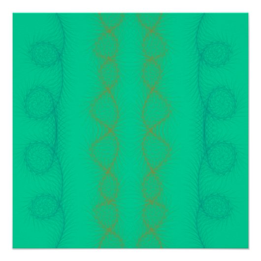 Golvende verticale lijnen op groene achtergrond perfect poster (Voorkant)