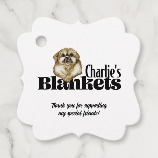 Golvende Vierkante Bedankjes Labels (Voorkant)