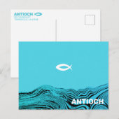Golvende Wateren Jezus Vis Briefkaart (Voorkant / Achterkant)
