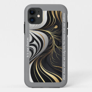 Golvende zwarte en gouden iPhone Case