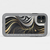 Golvende zwarte en gouden iPhone Case (Achterkant (horizontaal))