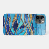 Golvenzee Blauw en Goud Mozaïek Kunst Case-Mate iPhone Case (Achterkant (horizontaal))