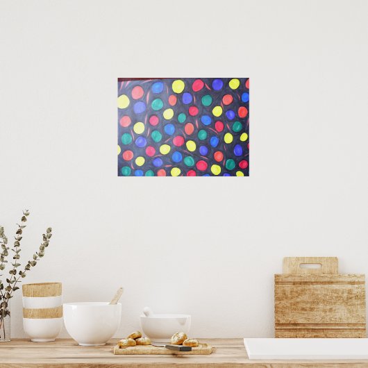 Gom-ballen in de ruimte poster (Keuken)